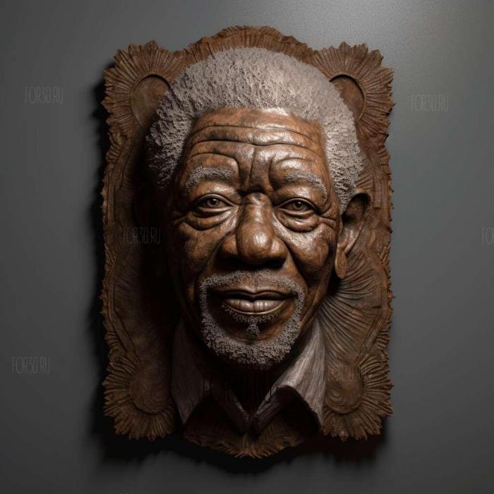 Morgan Freeman 4 stl model for CNC